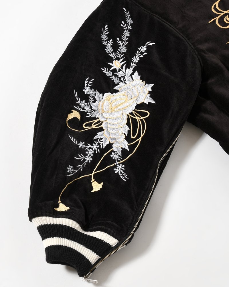 EMBROIDERY SKA REVERSIBLE BLOUSON -WINE RED×BLACK-