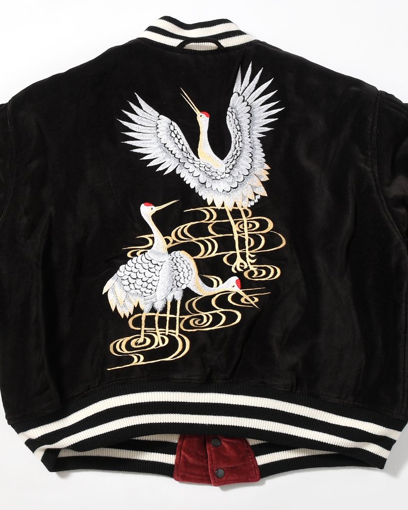 EMBROIDERY SKA REVERSIBLE BLOUSON -WINE RED×BLACK-