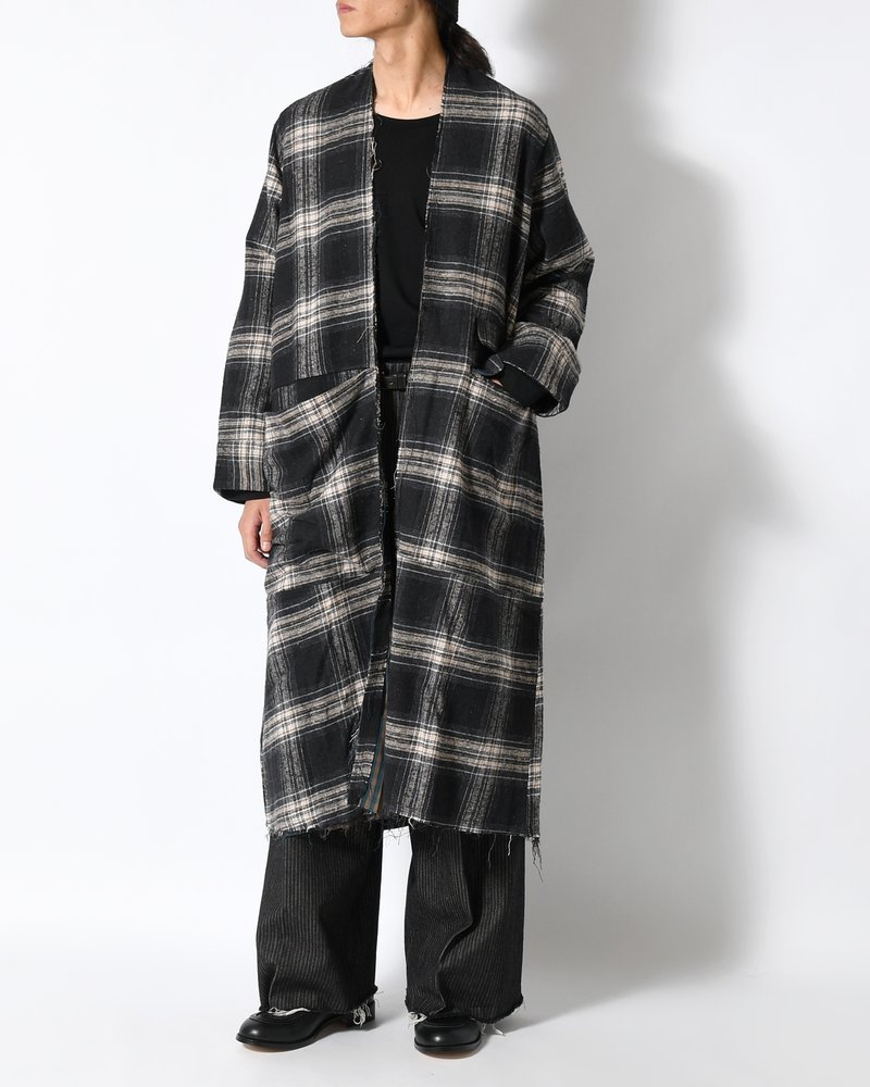 LINER LONG COAT -BLACK×CHARCOAL GRAY-