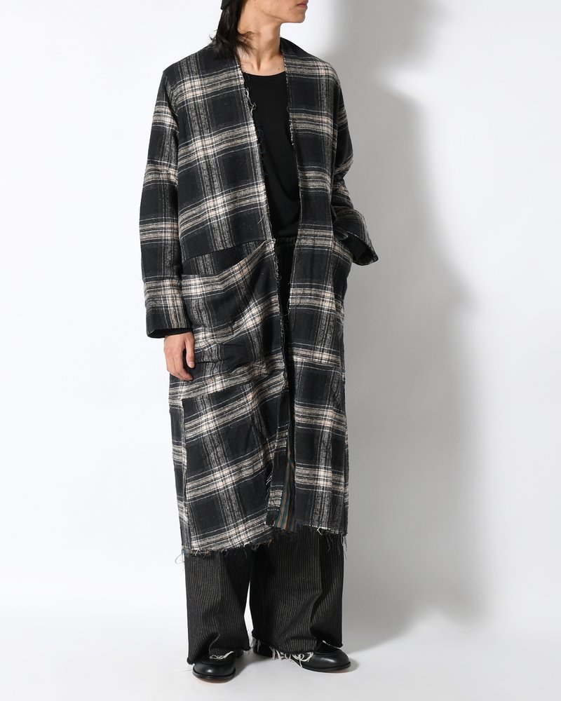 LINER LONG COAT -BLACK×CHARCOAL GRAY-
