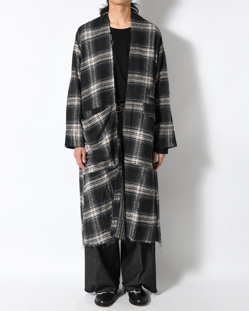 LINER LONG COAT -BLACK×CHARCOAL GRAY-