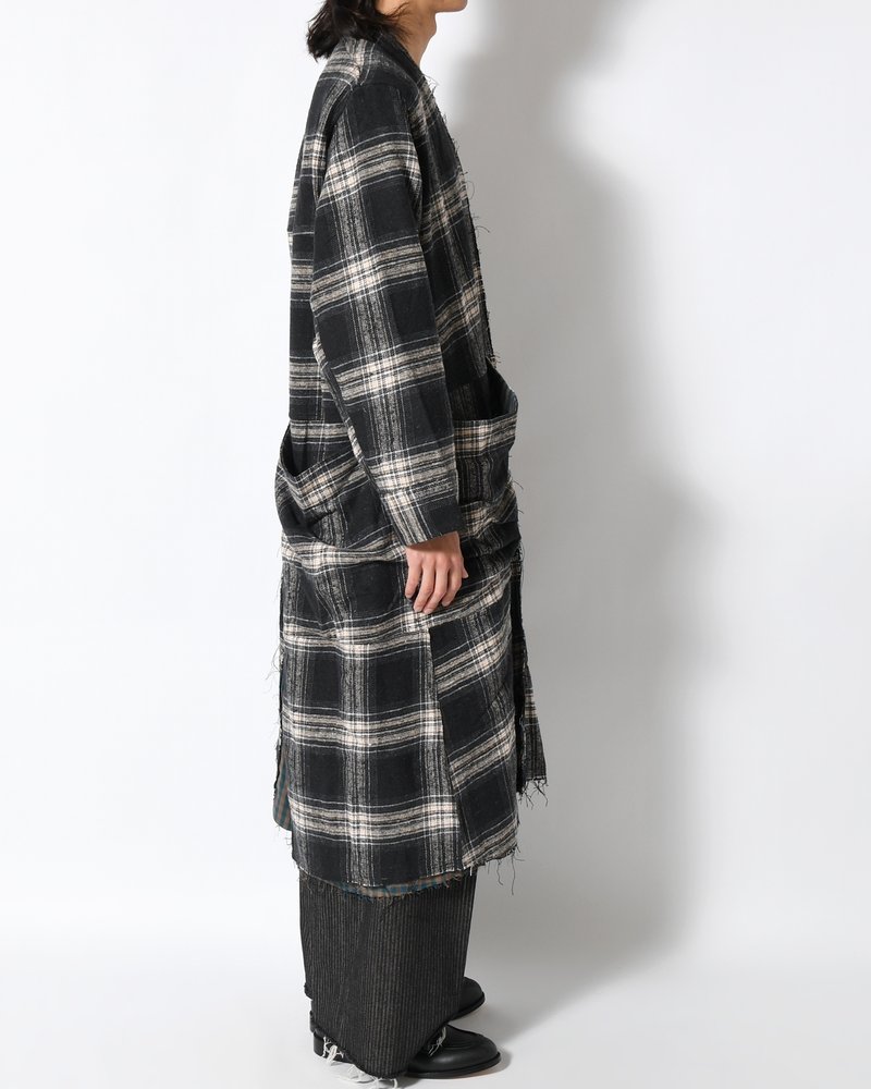 LINER LONG COAT -BLACK×CHARCOAL GRAY-