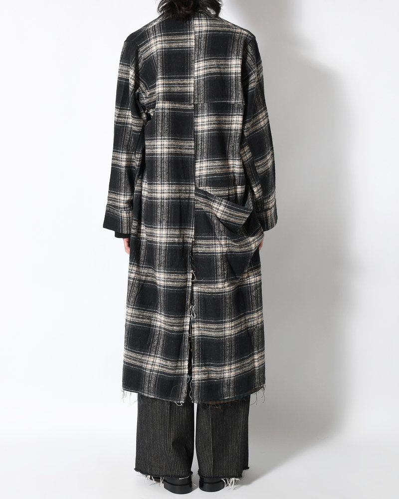 LINER LONG COAT -BLACK×CHARCOAL GRAY-