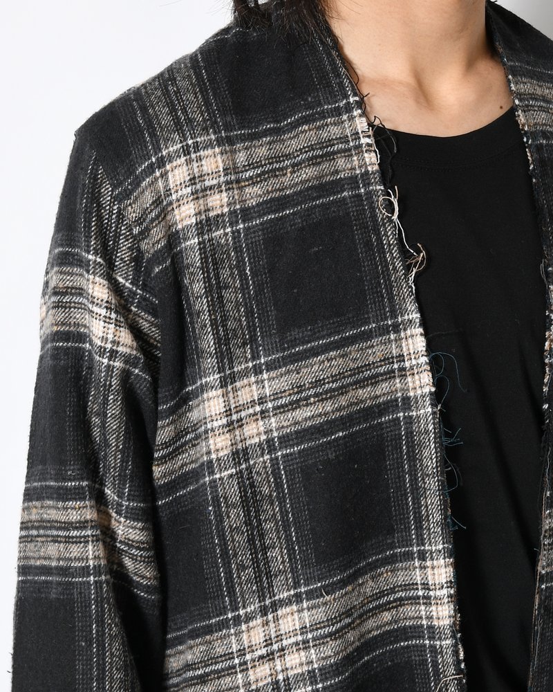 LINER LONG COAT -BLACK×CHARCOAL GRAY-