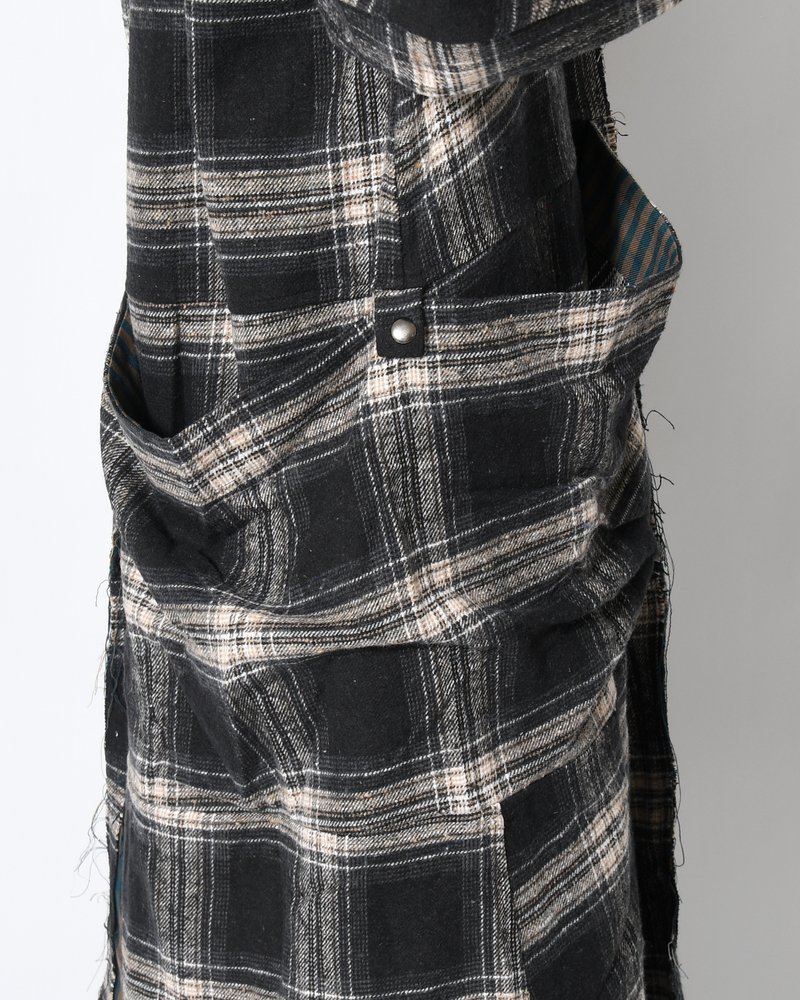 LINER LONG COAT -BLACK×CHARCOAL GRAY-
