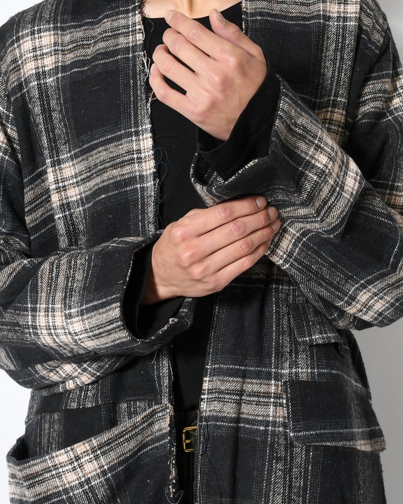LINER LONG COAT -BLACK×CHARCOAL GRAY-
