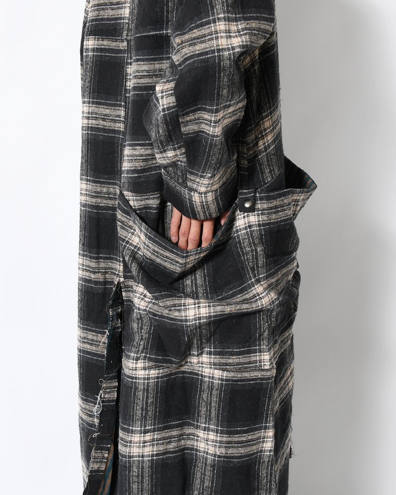 LINER LONG COAT -BLACK×CHARCOAL GRAY-