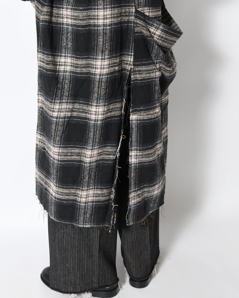 LINER LONG COAT -BLACK×CHARCOAL GRAY-