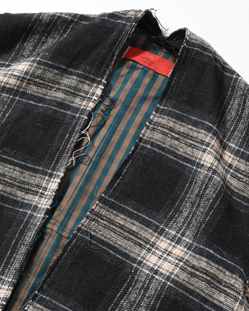 LINER LONG COAT -BLACK×CHARCOAL GRAY-