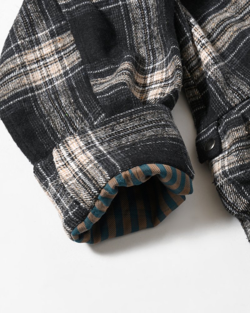 LINER LONG COAT -BLACK×CHARCOAL GRAY-