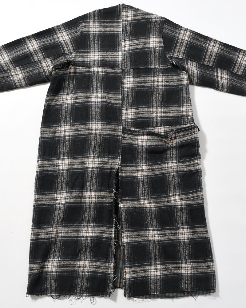 LINER LONG COAT -BLACK×CHARCOAL GRAY-