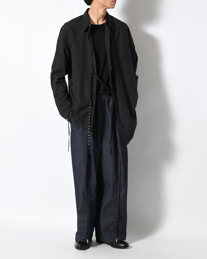 ZIP WIDE TRACK PANTS -INDIGO-