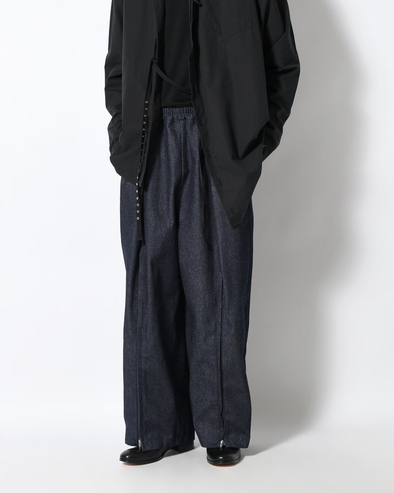 ZIP WIDE TRACK PANTS -INDIGO-