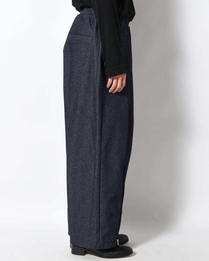 ZIP WIDE TRACK PANTS -INDIGO-