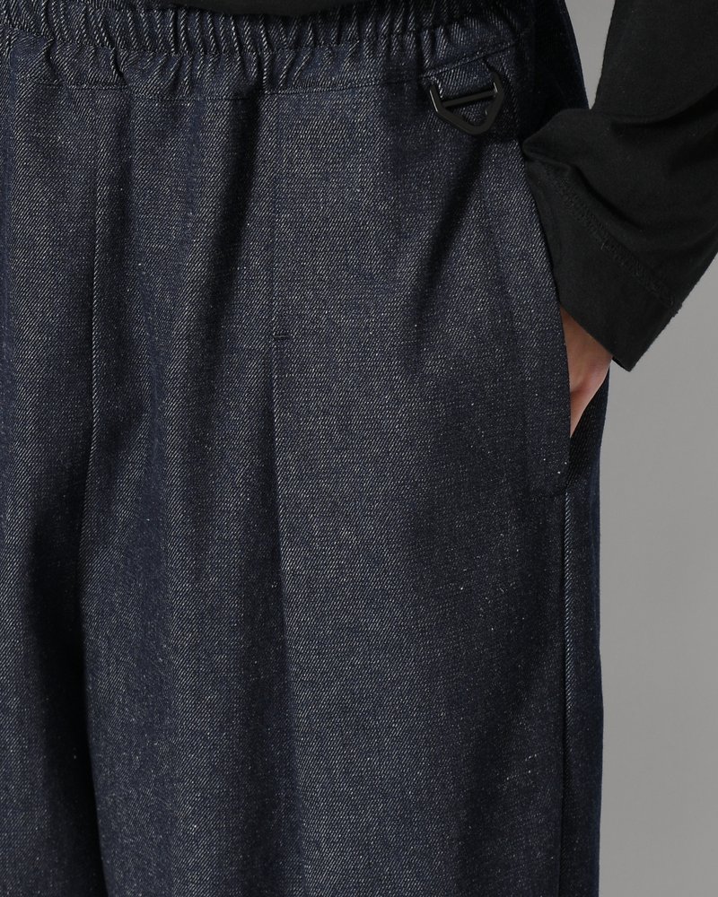 ZIP WIDE TRACK PANTS -INDIGO-