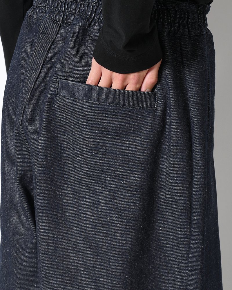 ZIP WIDE TRACK PANTS -INDIGO-