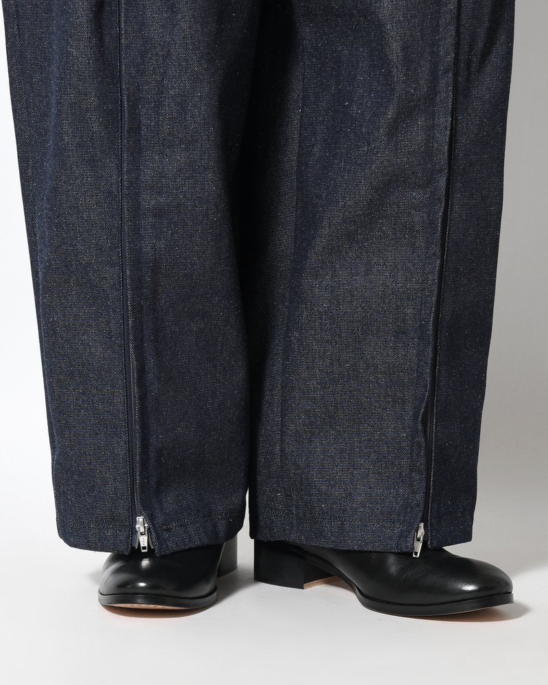 ZIP WIDE TRACK PANTS -INDIGO-