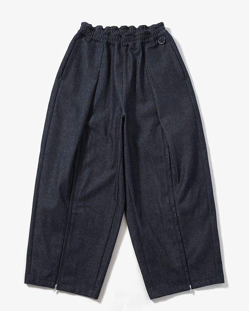 ZIP WIDE TRACK PANTS -INDIGO-
