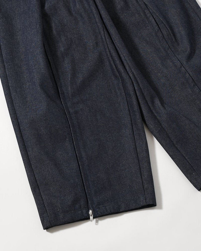 ZIP WIDE TRACK PANTS -INDIGO-
