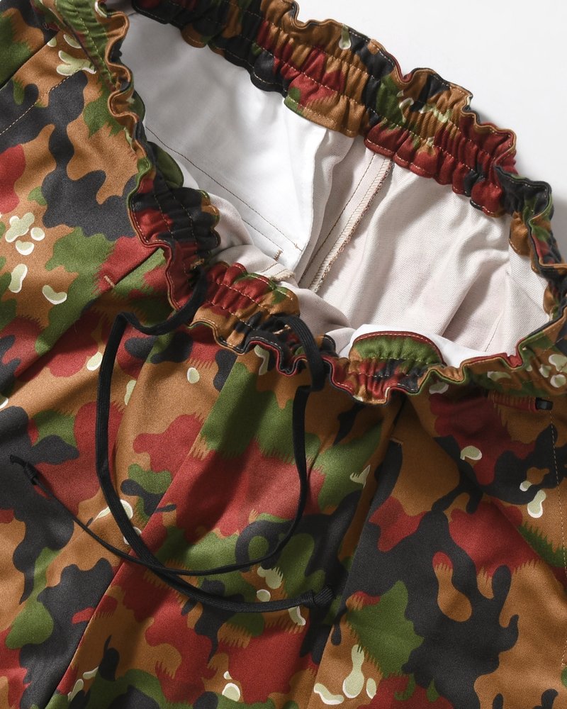 ZIP WIDE TRACK PANTS -CAMOUFLAGE-