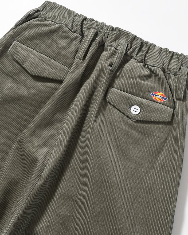 WRAP WIDE SLACKS -GRAY CORDUROY-