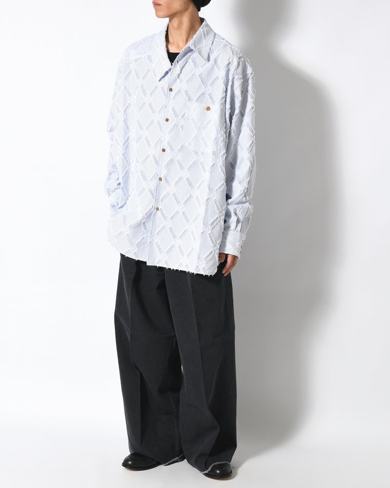 HARLEQUIN SLIP OFF SHIRT -BLUE-