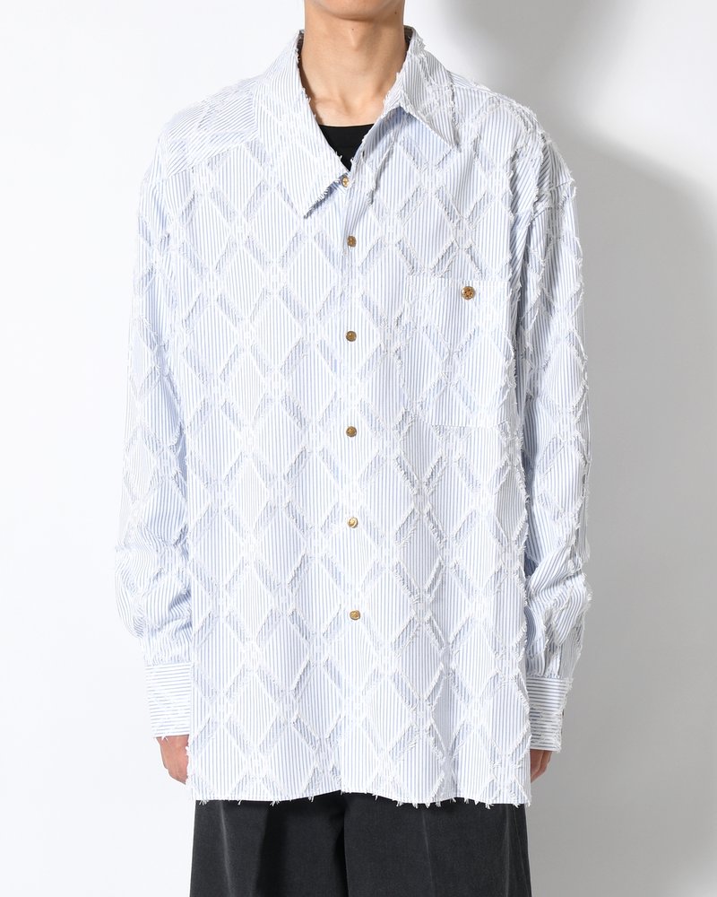 HARLEQUIN SLIP OFF SHIRT -BLUE-