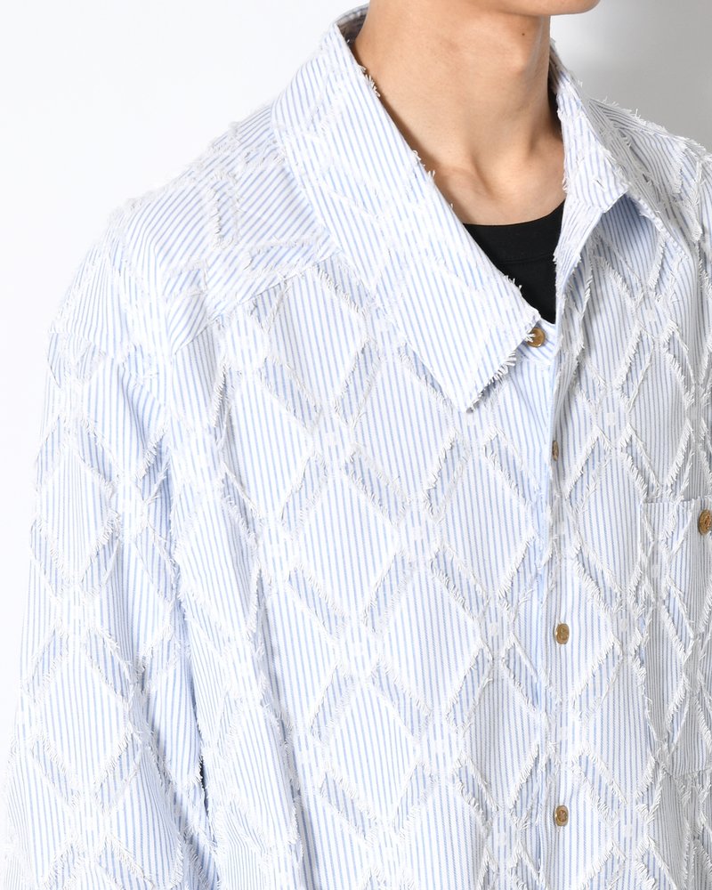HARLEQUIN SLIP OFF SHIRT -BLUE-