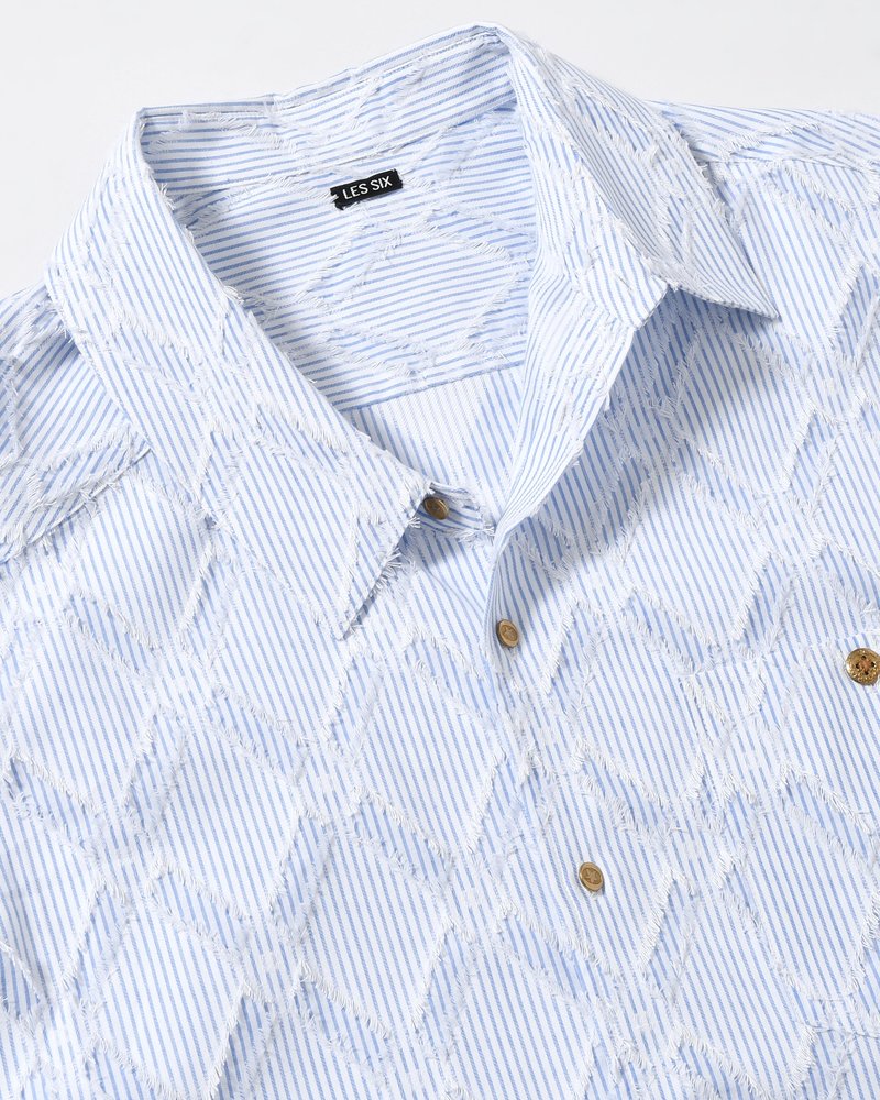 HARLEQUIN SLIP OFF SHIRT -BLUE-