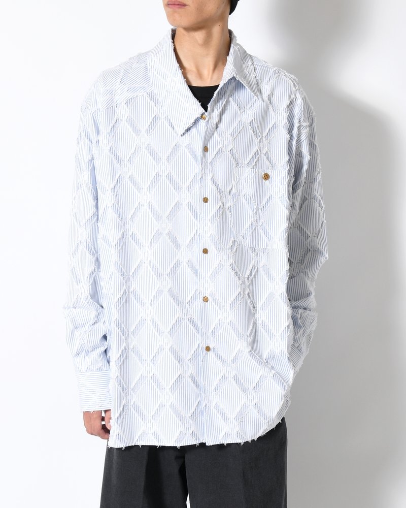 HARLEQUIN SLIP OFF SHIRT -BLUE-