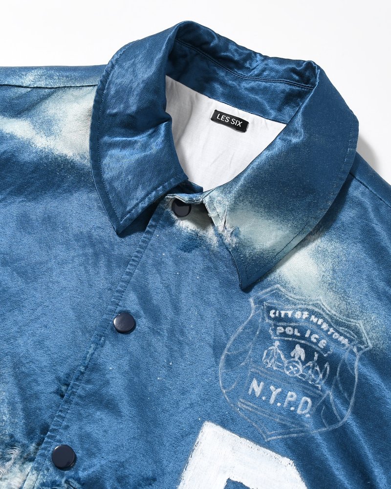 VILLAIN POLICEMAN COACH JACKET -NAVY-