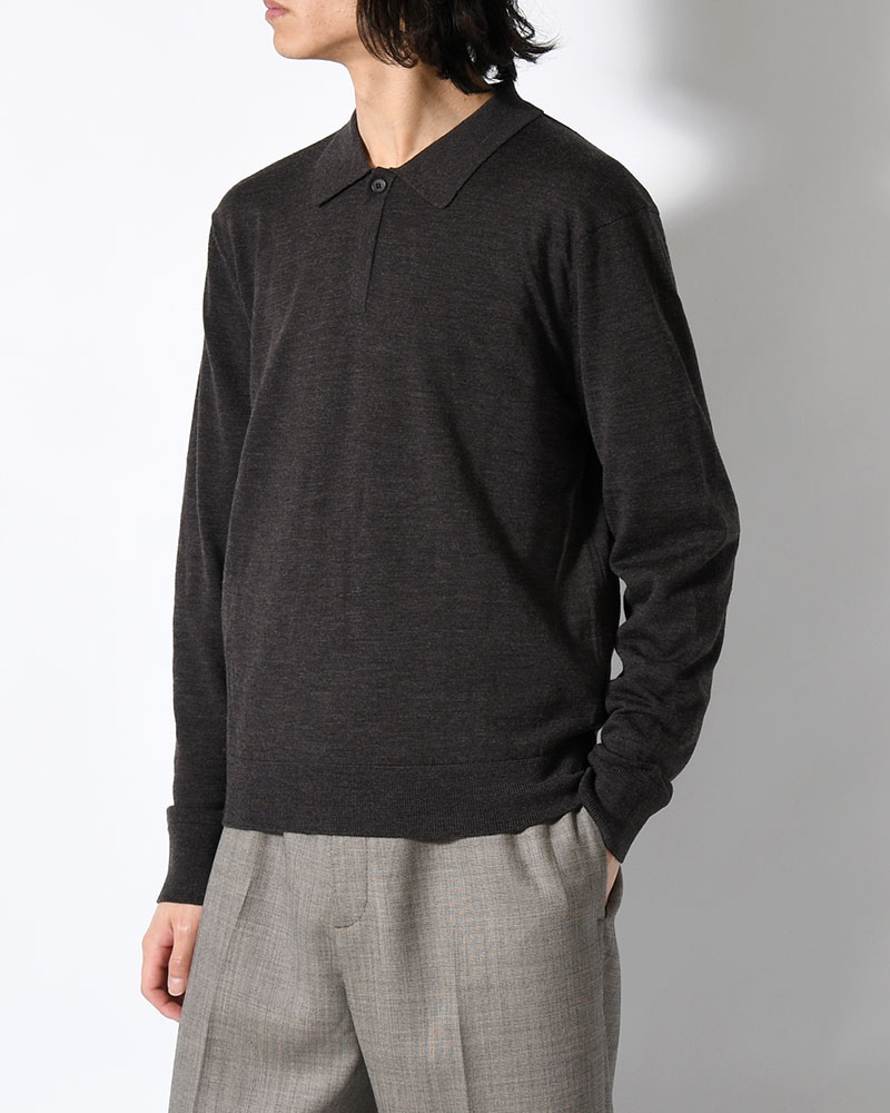 WOOL COLLAR KNIT -CHARCOAL-