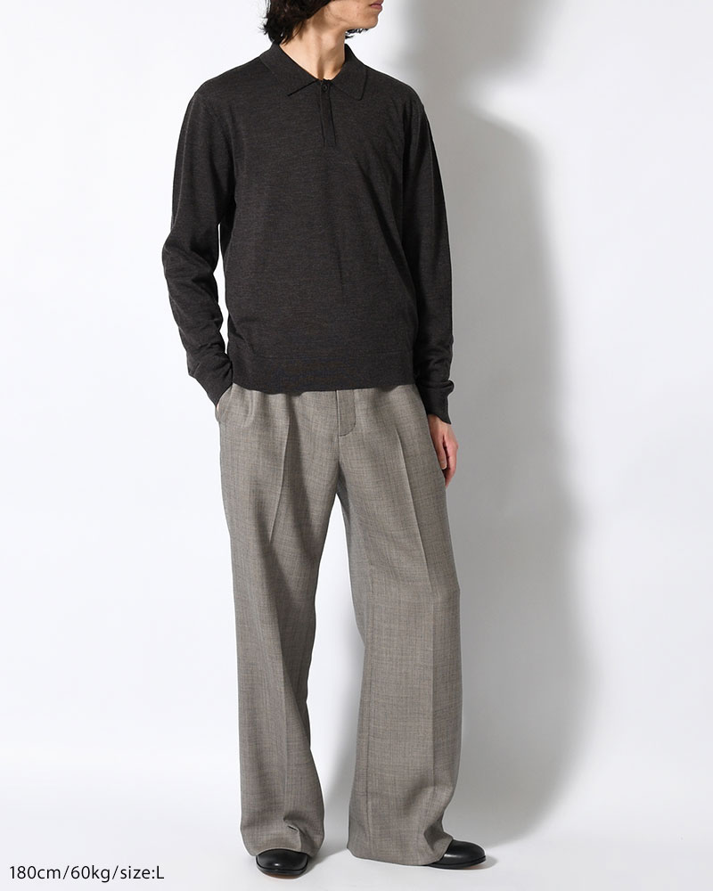 WOOL COLLAR KNIT -CHARCOAL-