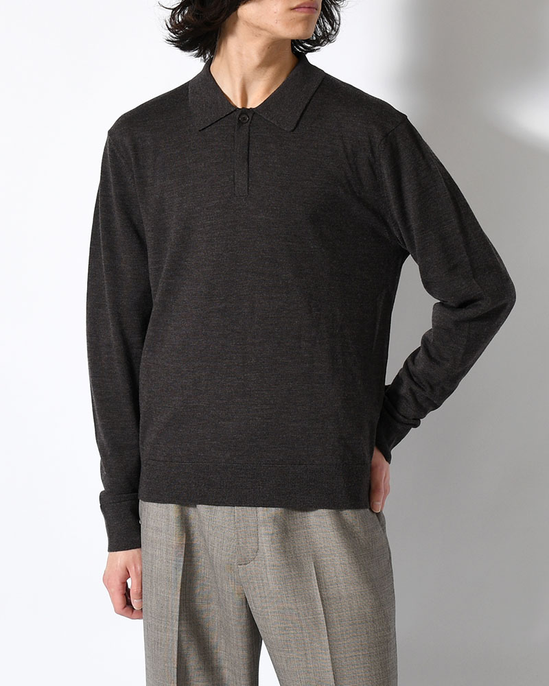 WOOL COLLAR KNIT -CHARCOAL-