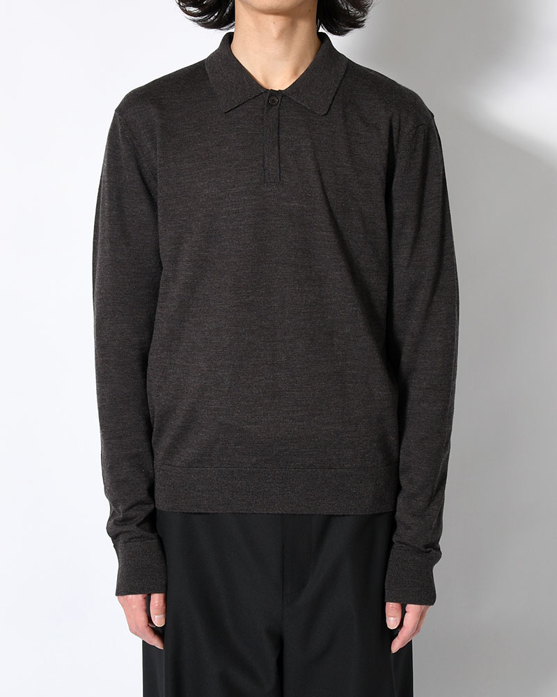 WOOL COLLAR KNIT -CHARCOAL-