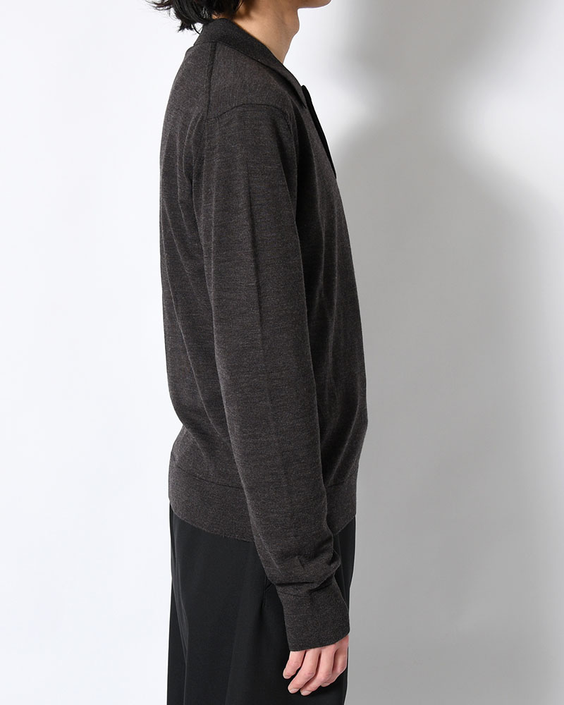 WOOL COLLAR KNIT -CHARCOAL-