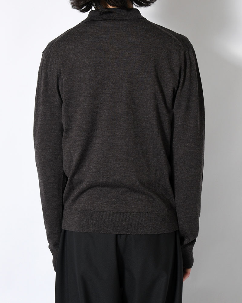 WOOL COLLAR KNIT -CHARCOAL-