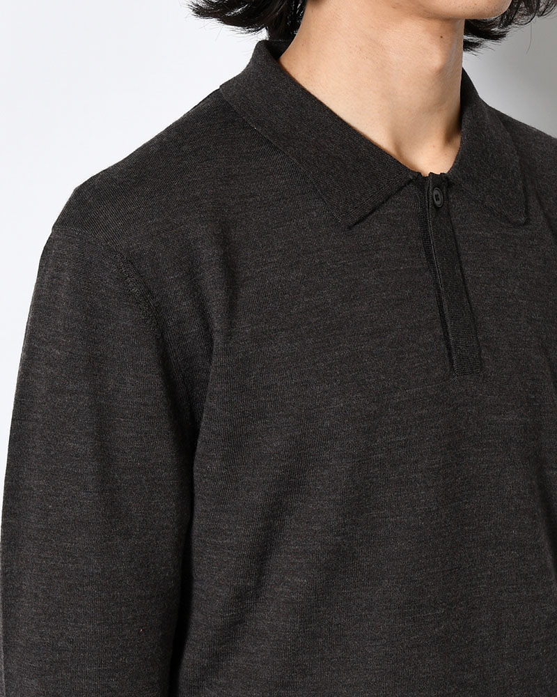 WOOL COLLAR KNIT -CHARCOAL-