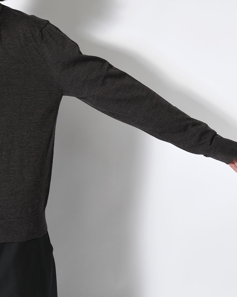 WOOL COLLAR KNIT -CHARCOAL-