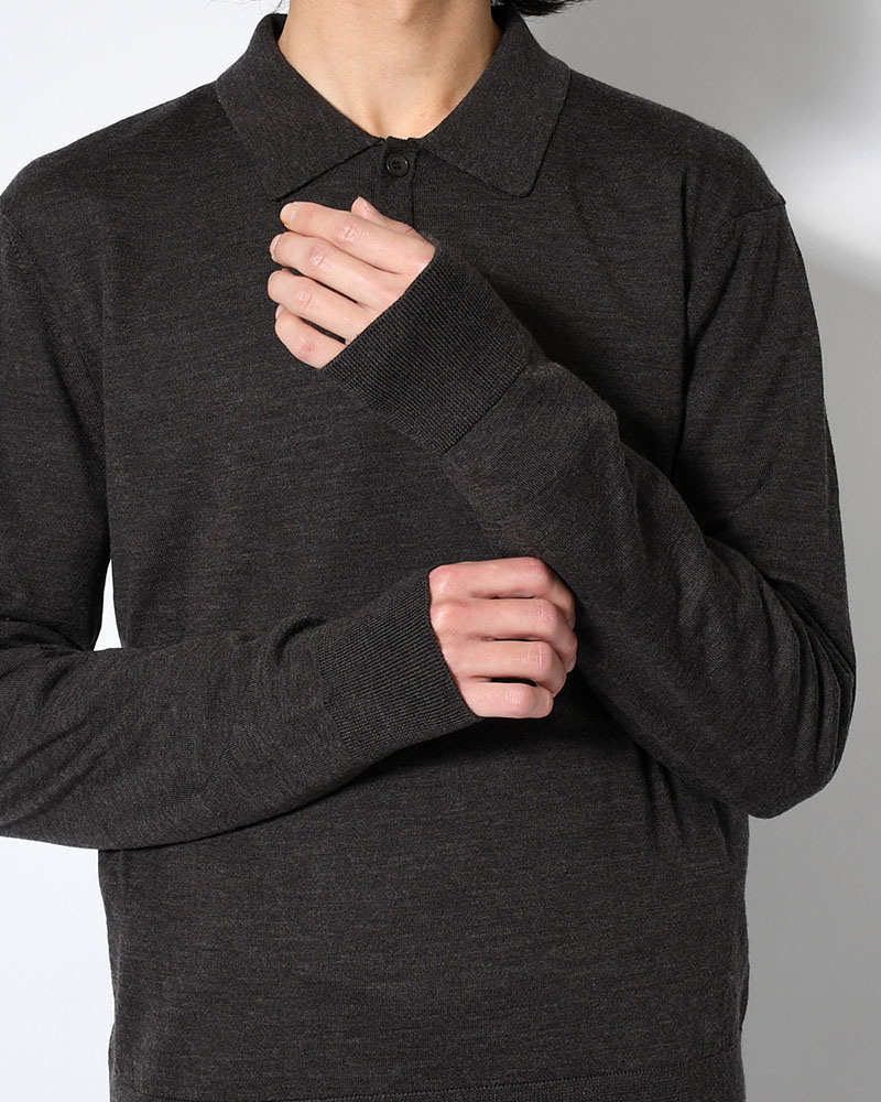 WOOL COLLAR KNIT -CHARCOAL-