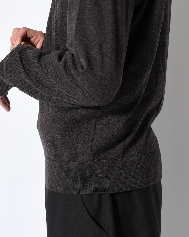 WOOL COLLAR KNIT -CHARCOAL-