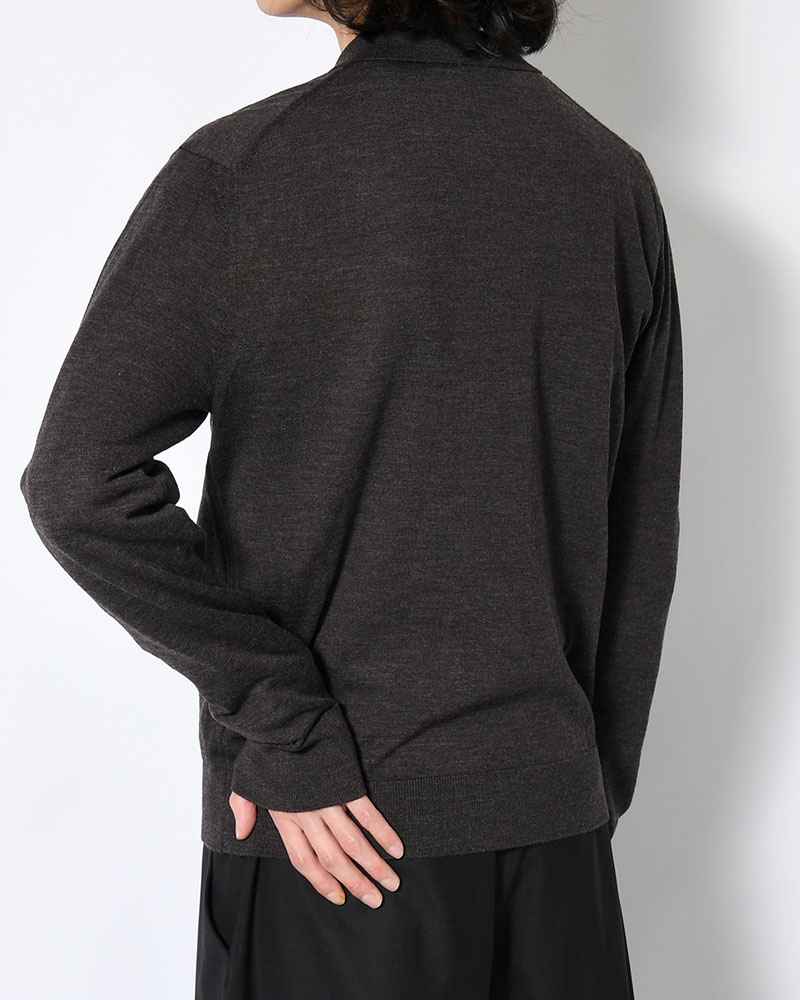 WOOL COLLAR KNIT -CHARCOAL-