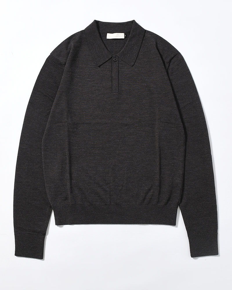 WOOL COLLAR KNIT -CHARCOAL-