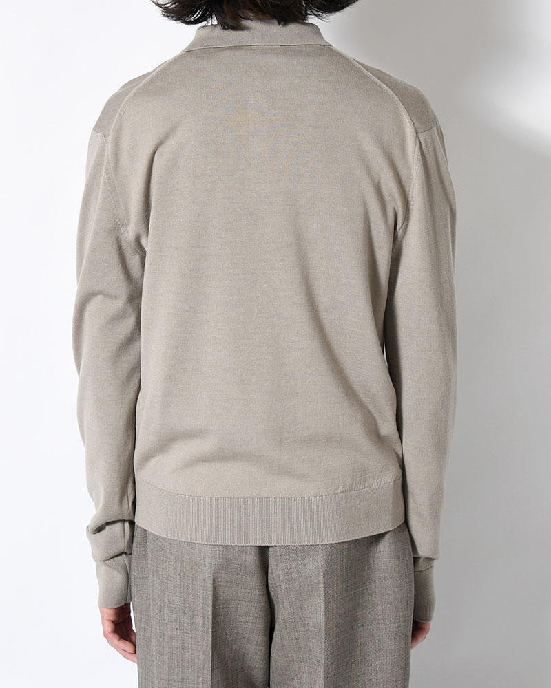 WOOL COLLAR KNIT -LIGHT KHAKI-