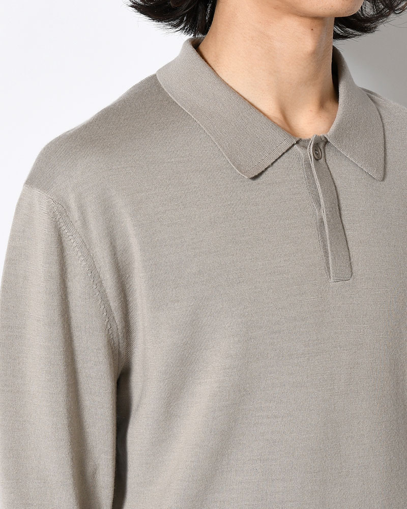 WOOL COLLAR KNIT -LIGHT KHAKI-