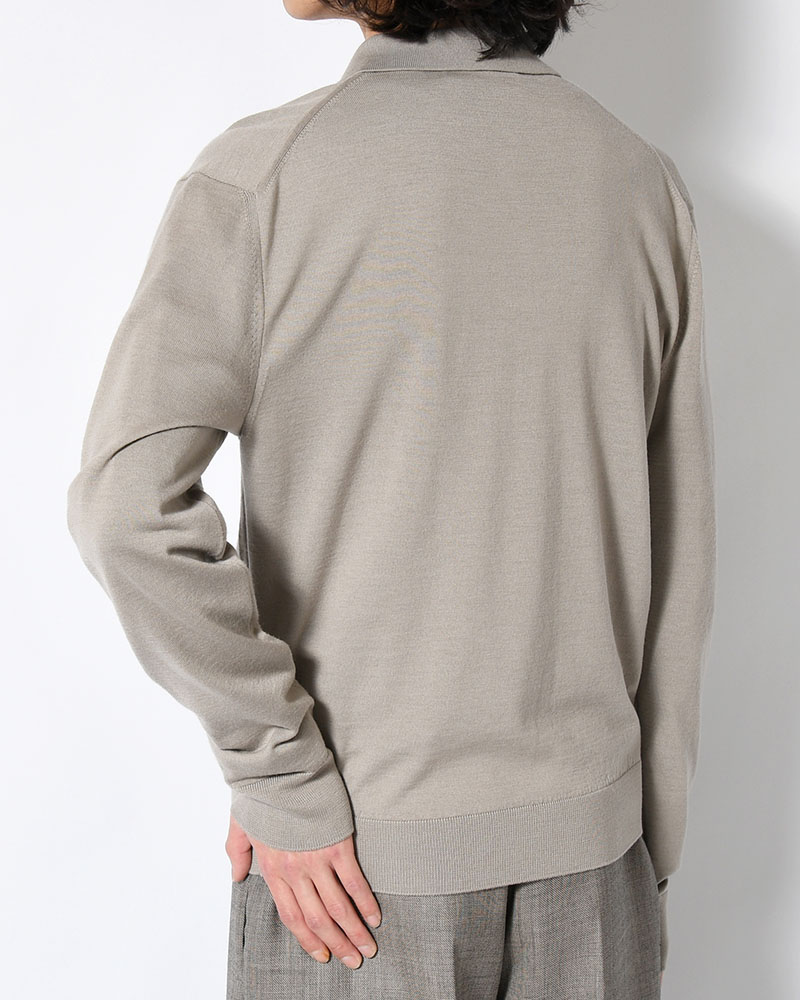 WOOL COLLAR KNIT -LIGHT KHAKI-