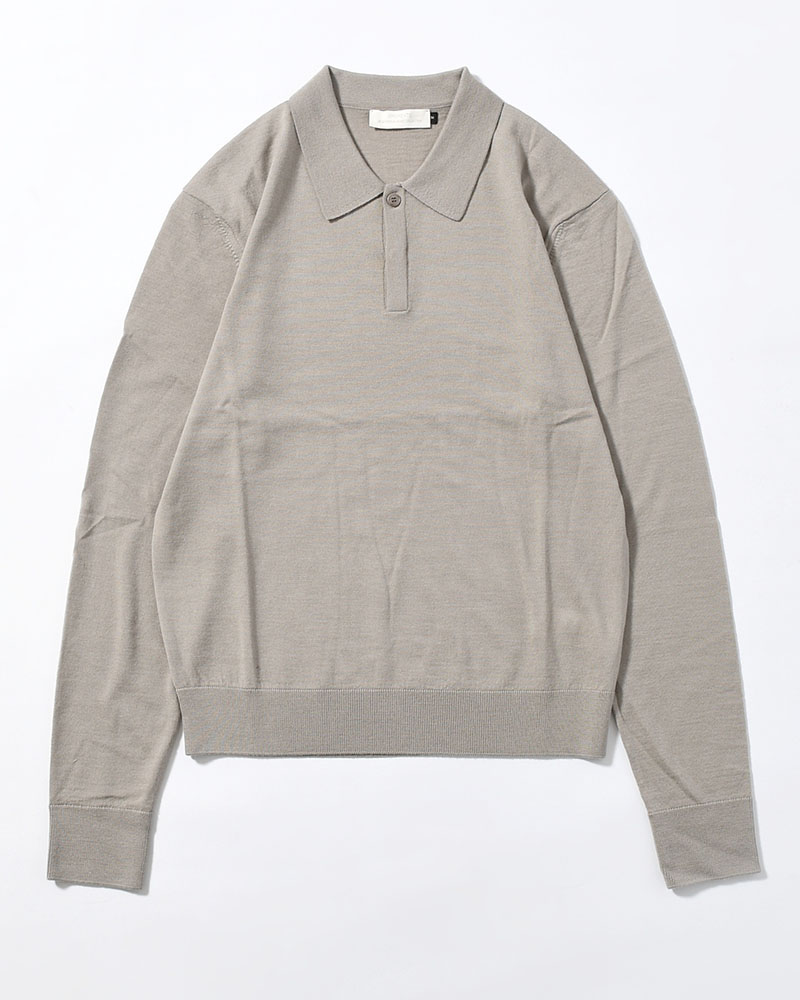 WOOL COLLAR KNIT -LIGHT KHAKI-