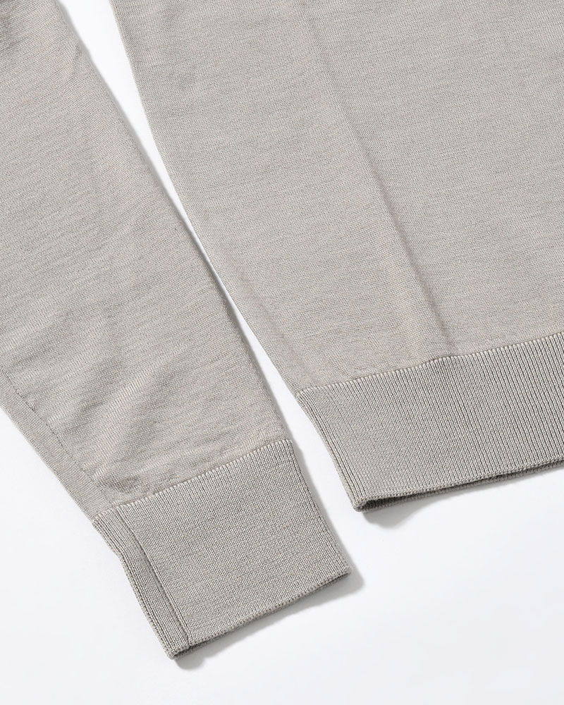 WOOL COLLAR KNIT -LIGHT KHAKI-