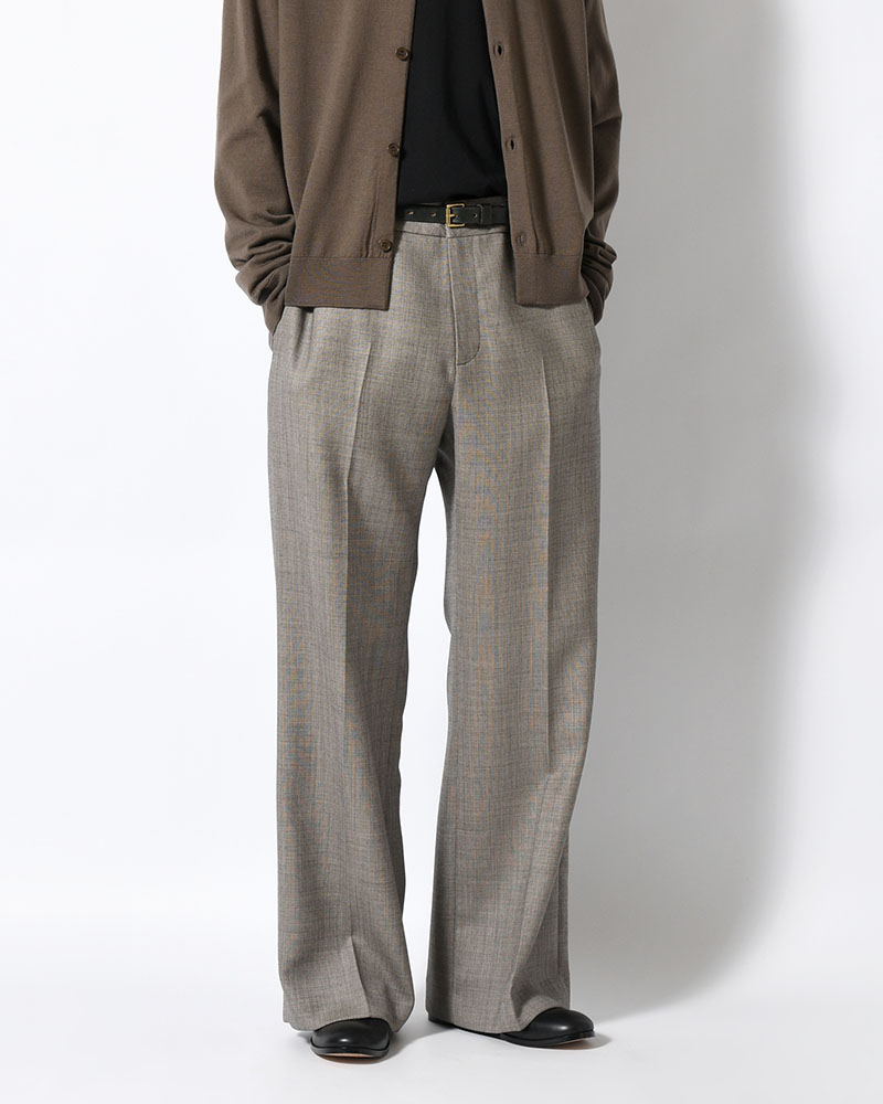 MENS WOOL FLARED PANTS -BEIGE-