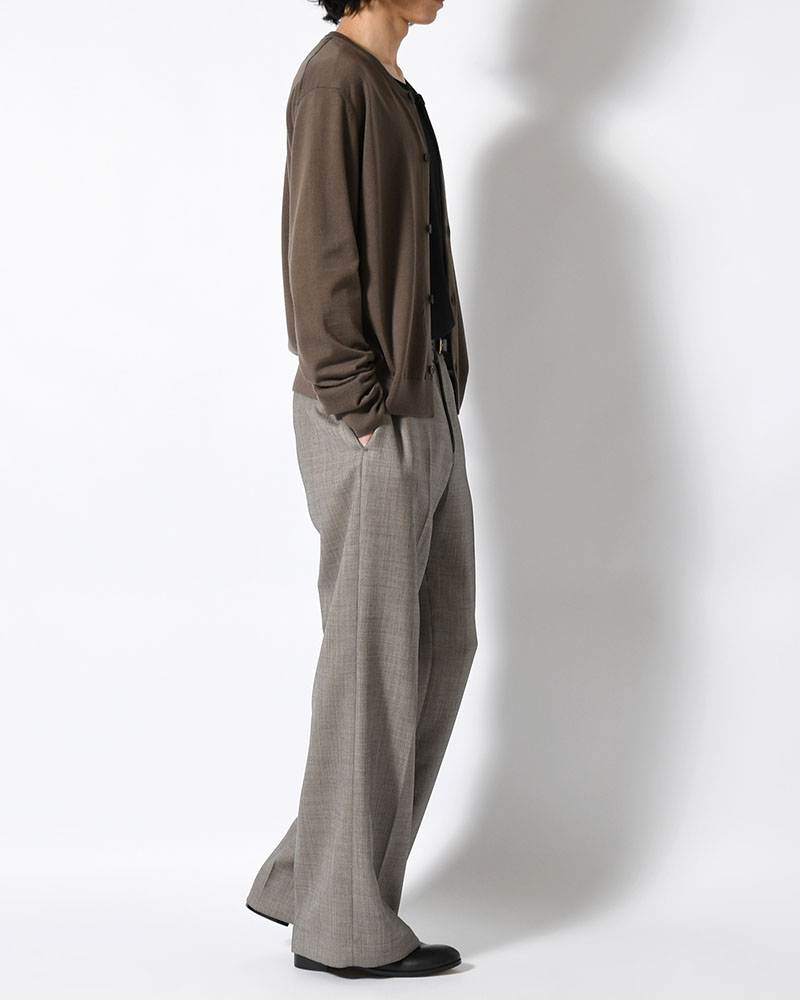MENS WOOL FLARED PANTS -BEIGE-